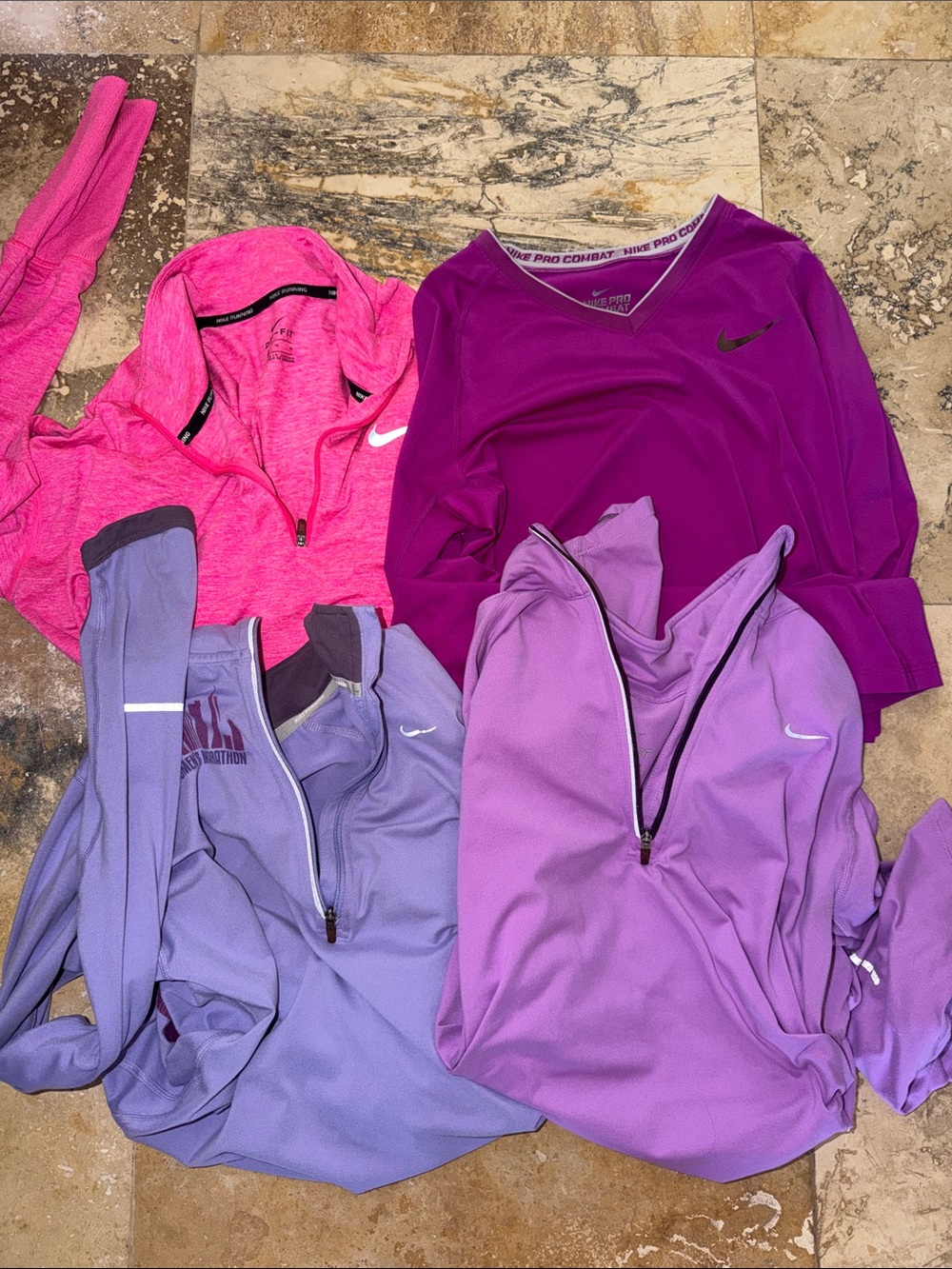 Nike Women's Athletic Tops - Hot Pink, Magenta & Lavender Set